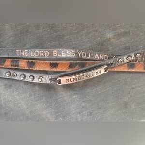 Christian Leather Wrap Bracelet – “The Lord Bless You” (Numbers 6:24)